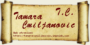 Tamara Cmiljanović vizit kartica